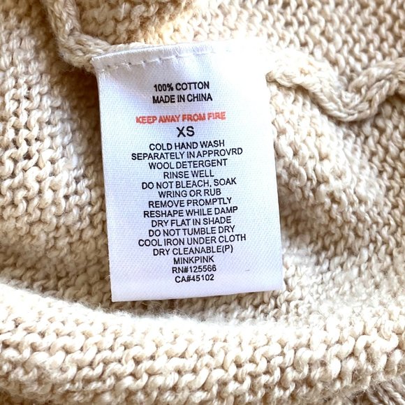 MINKPINK Pink Pride of Place Beige Elephant Knit Long Sleeve Sweater XS - Picture 6 of 9